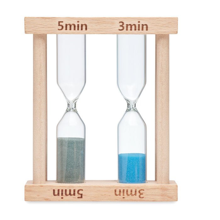 Houten douchetimer dubbele zandloper bruin - Afbeelding 3