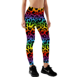 Yucka festival legging met panter regenboog print