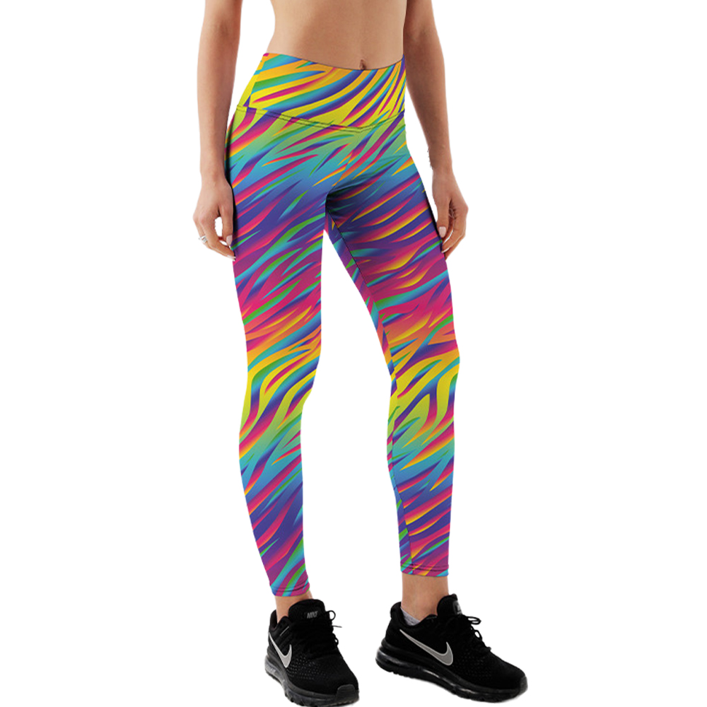 Yucka festival legging met zebra regenboog print