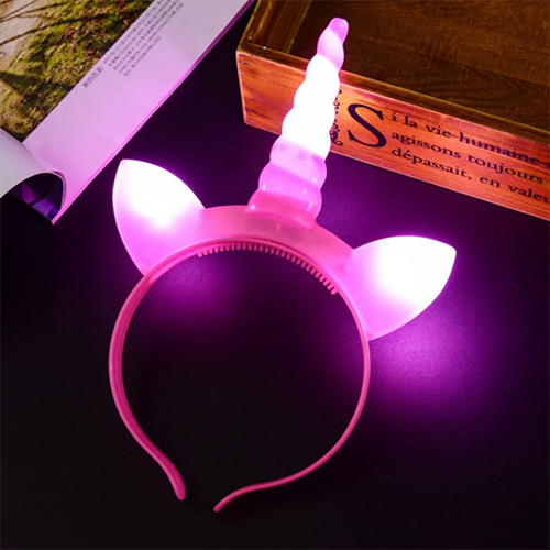 LED haarband Unicorn roze - Afbeelding 3