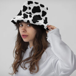 Alternative view of Yucka fluffy bucket hat faux fur koeienprint