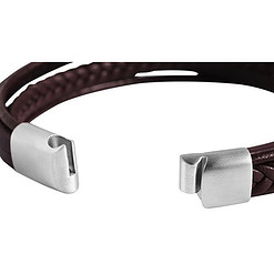 Alternative view of Gevlochten armband met magneetsluiting bruin