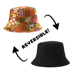 Alternative view of Yucka reversible vissershoedje met retro bloemenprint - 58 cm