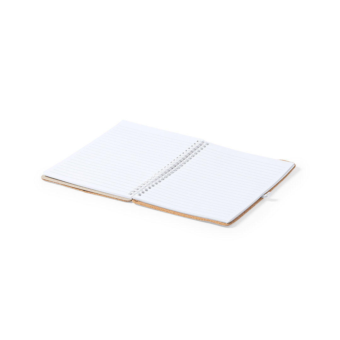 A5 notitieboek met tablet- en telefoonhouder kurk bruin - Afbeelding 3