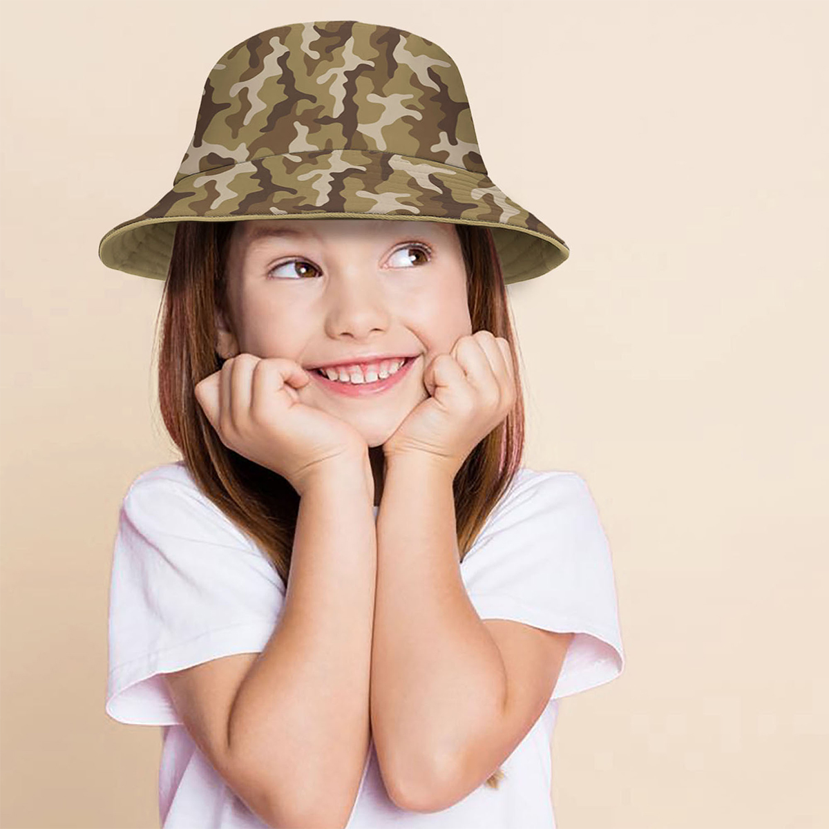 Yucka reversible vissershoedje voor kinderen camouflage - 4 t/m 7 jaar - 52 cm - Afbeelding 3