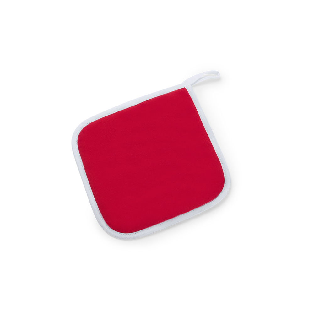 Keukenset ovenhandschoen met pannenlap polyester/katoen rood - Afbeelding 5