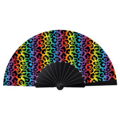 Festival handwaaier panterprint multicolor