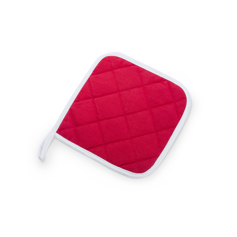 Keukenset ovenhandschoen met pannenlap polyester/katoen rood - Afbeelding 4