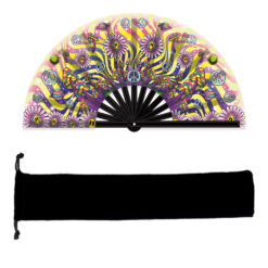 Alternative view of XXL grote bamboe waaier Flower Power