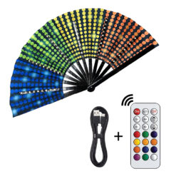 Alternative view of Discofan - XXL grote waaier met multicolor LED verlichting - Disco print