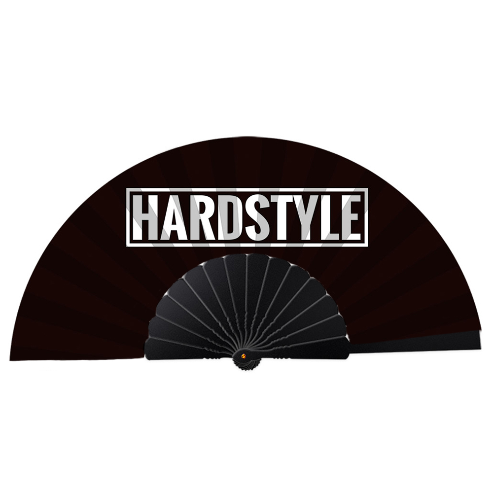Festival handwaaier Hardstyle zwart