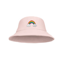 Yucka regenboog vissershoedje voor kinderen roze - 4 t/m 7 jaar - 52 cm