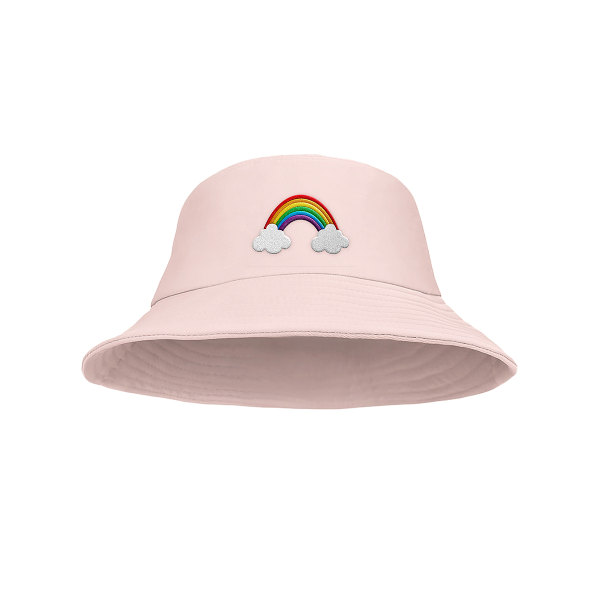 Yucka regenboog vissershoedje voor kinderen roze - 4 t/m 7 jaar - 52 cm