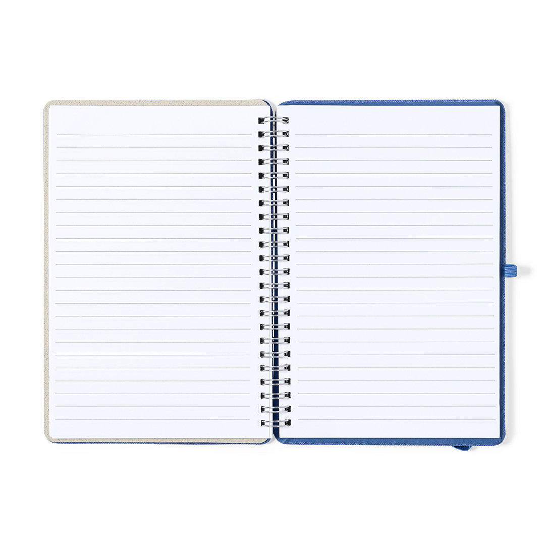A5 notitieboek met tablet- en telefoonhouder RPET blauw - Afbeelding 3