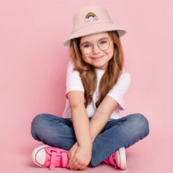 Alternative view of Yucka regenboog vissershoedje voor kinderen roze - 4 t/m 7 jaar - 52 cm