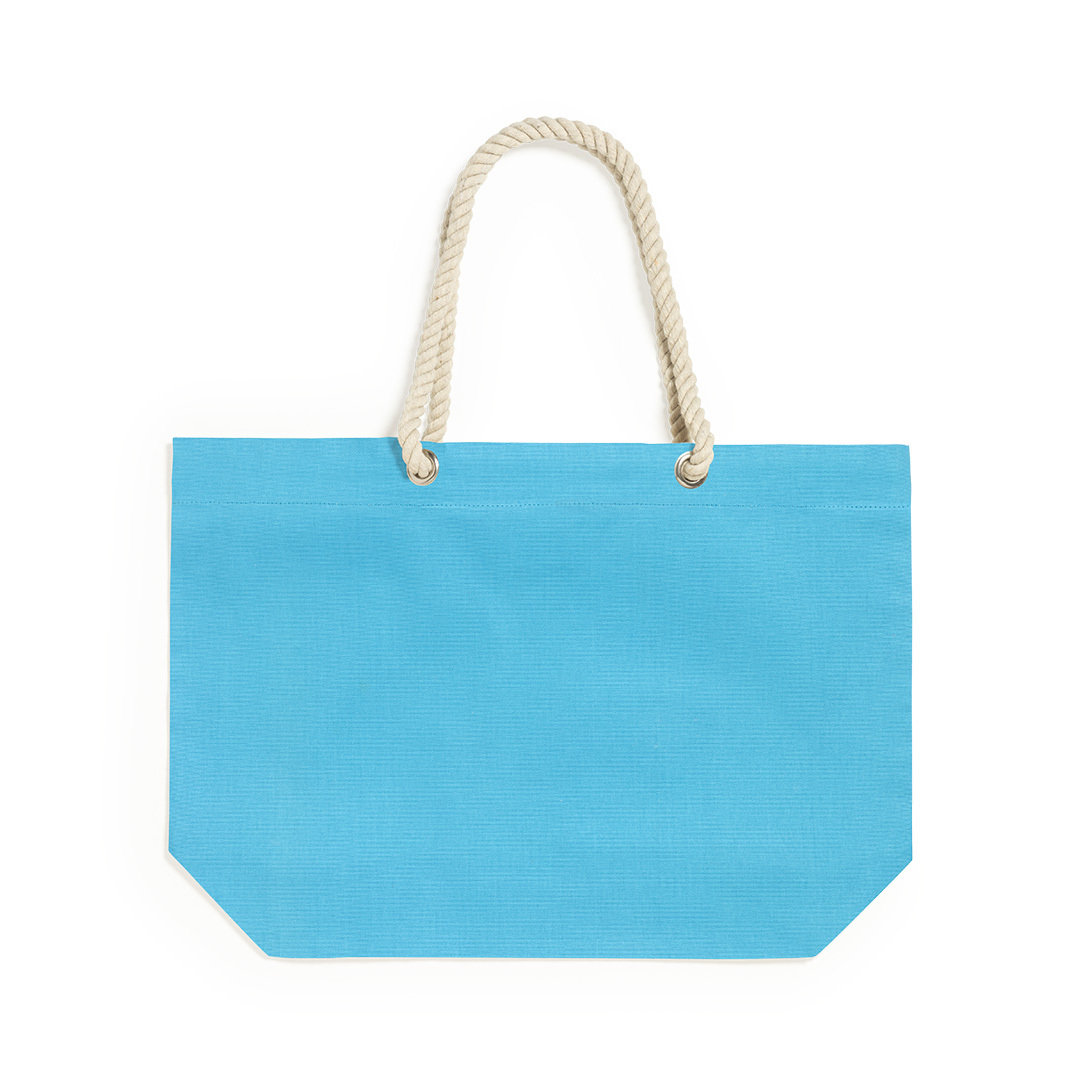 Strandtas katoen blauw