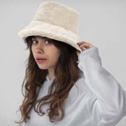 Alternative view of Yucka fluffy bucket hat faux fur beige