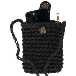 Telefoontasje papierstro zwart