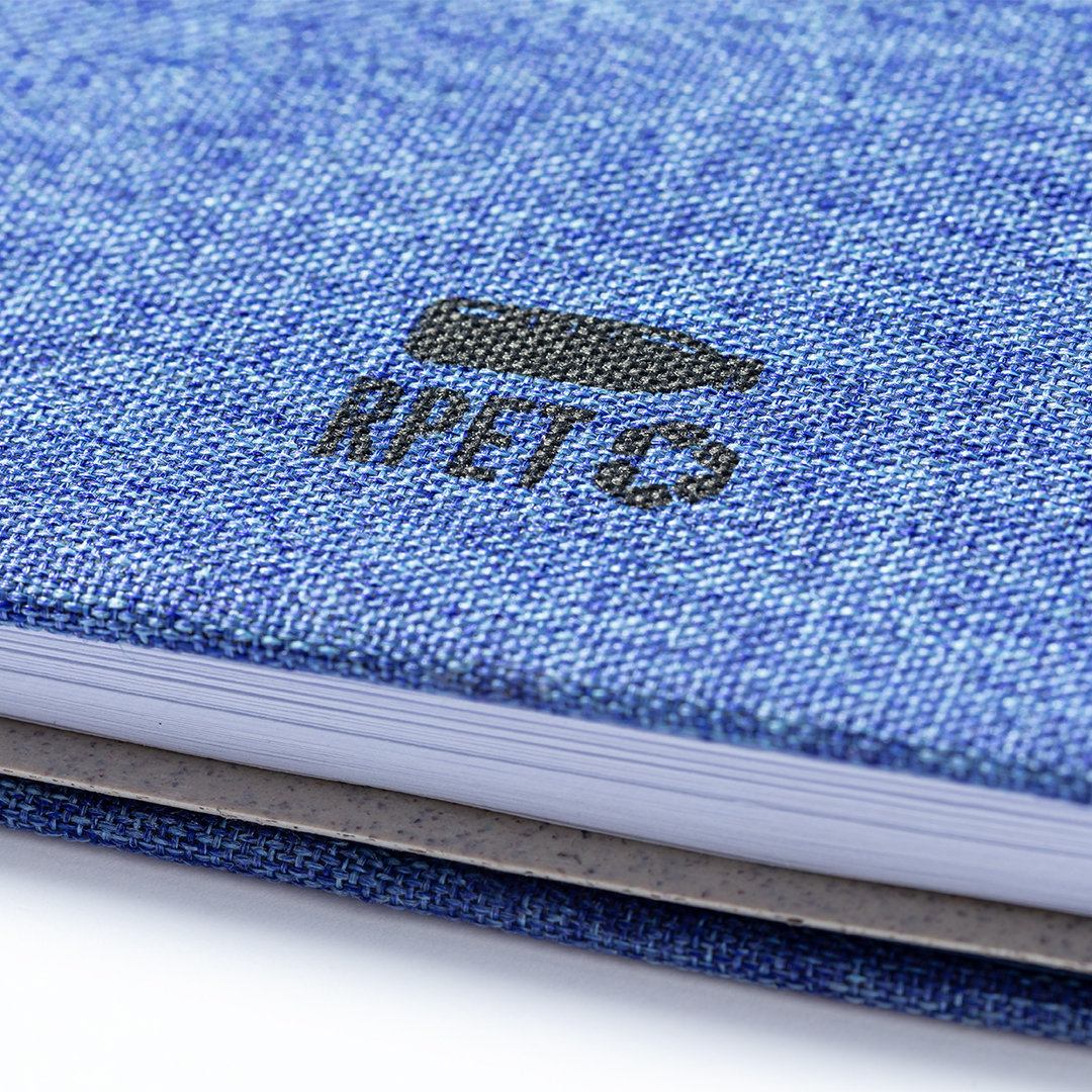 A5 notitieboek met tablet- en telefoonhouder RPET blauw - Afbeelding 6
