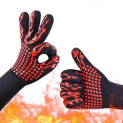 Alternative view of Barbecue handschoenen zwart/rood - 2 stuks
