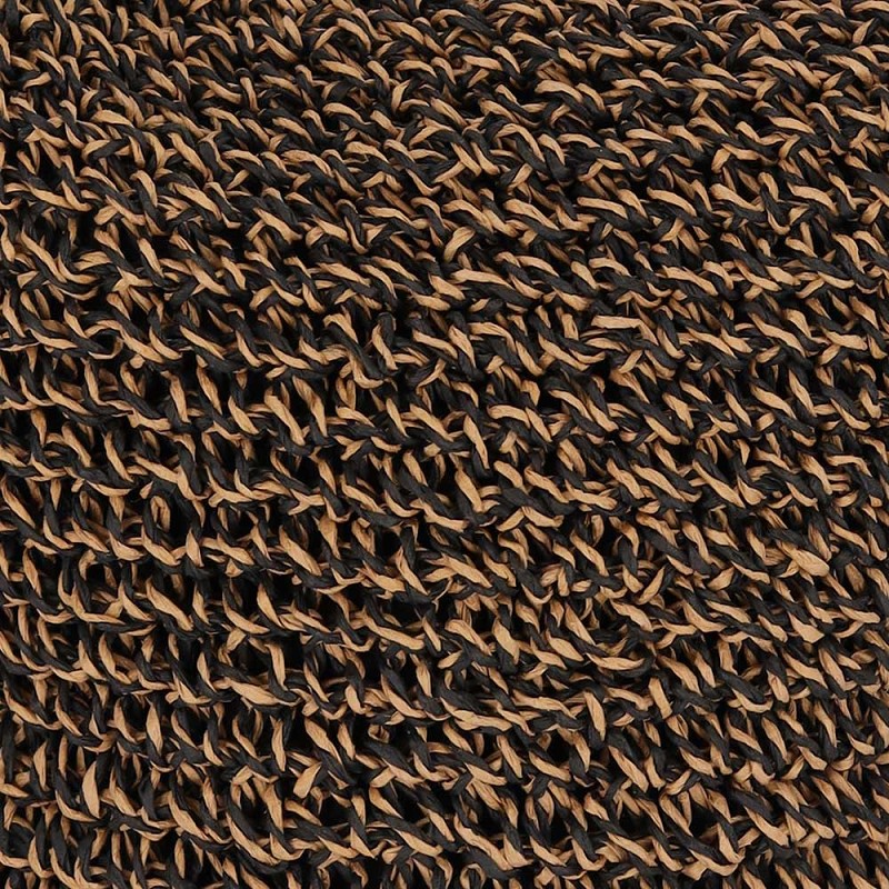 Schoudertas gevlochten papierstro zwart/naturel - Afbeelding 3