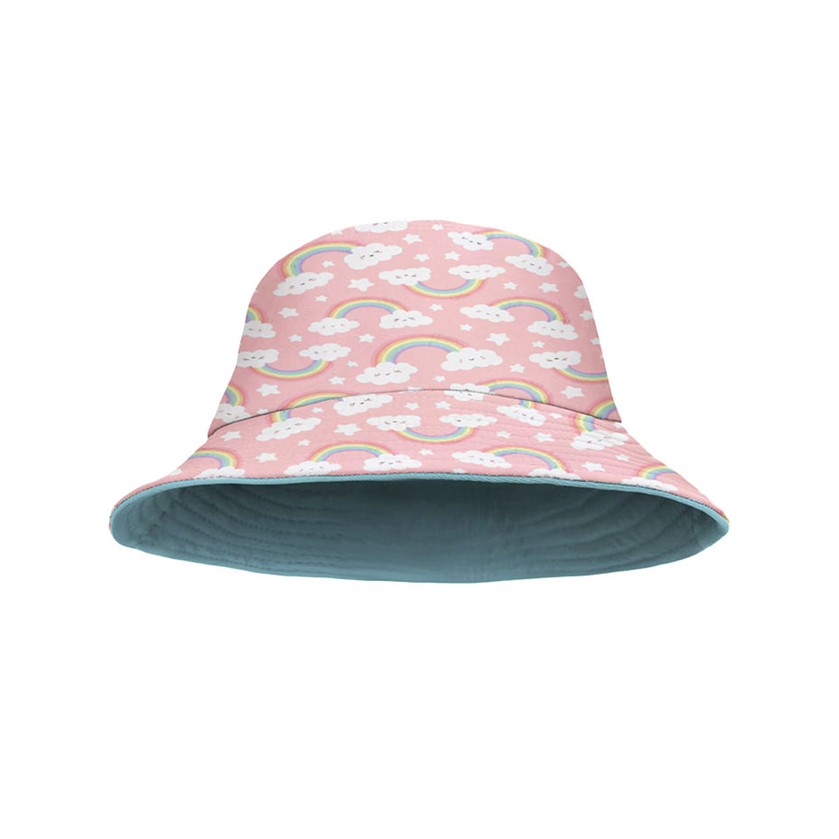 Yucka reversible vissershoedje voor kinderen regenboog - 4 t/m 7 jaar - 52 cm