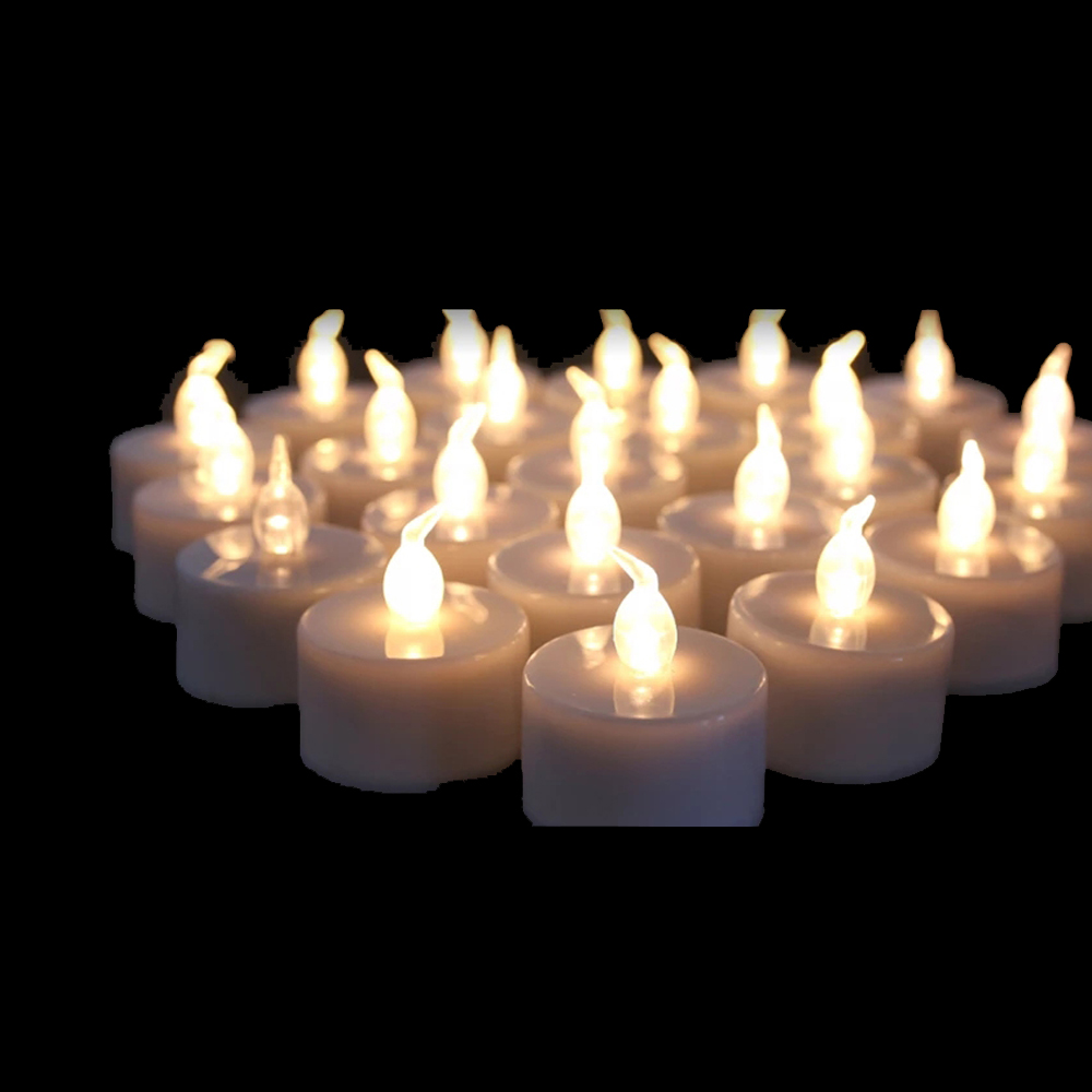 LED theelichtjes 24 stuks - wit - Afbeelding 3