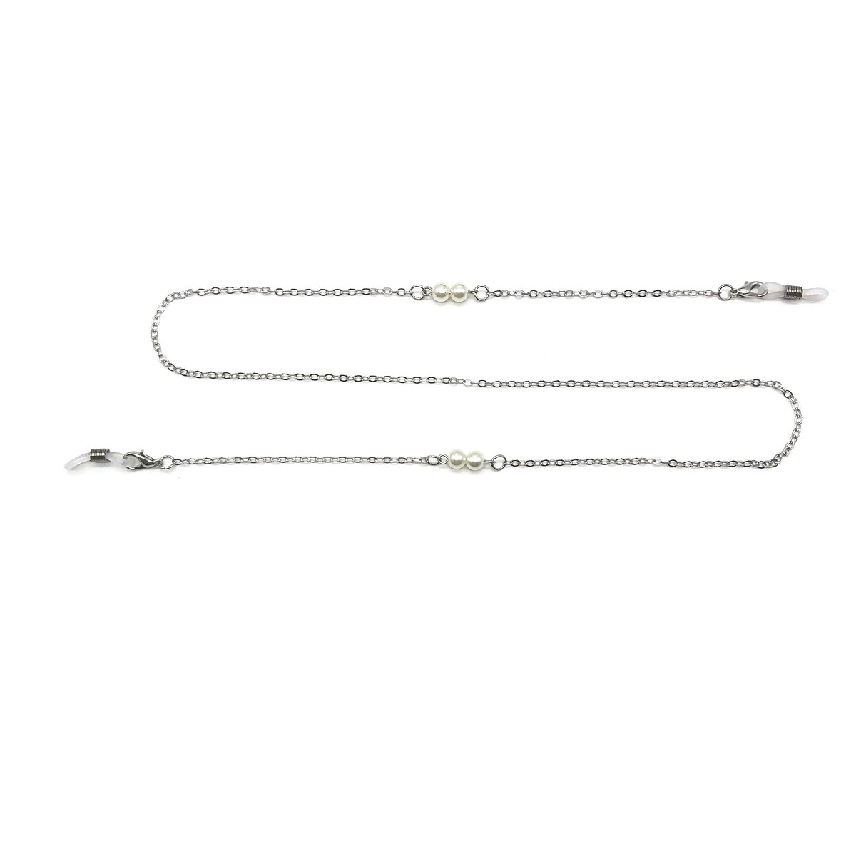 Brillenkoord parels zilver - Afbeelding 2
