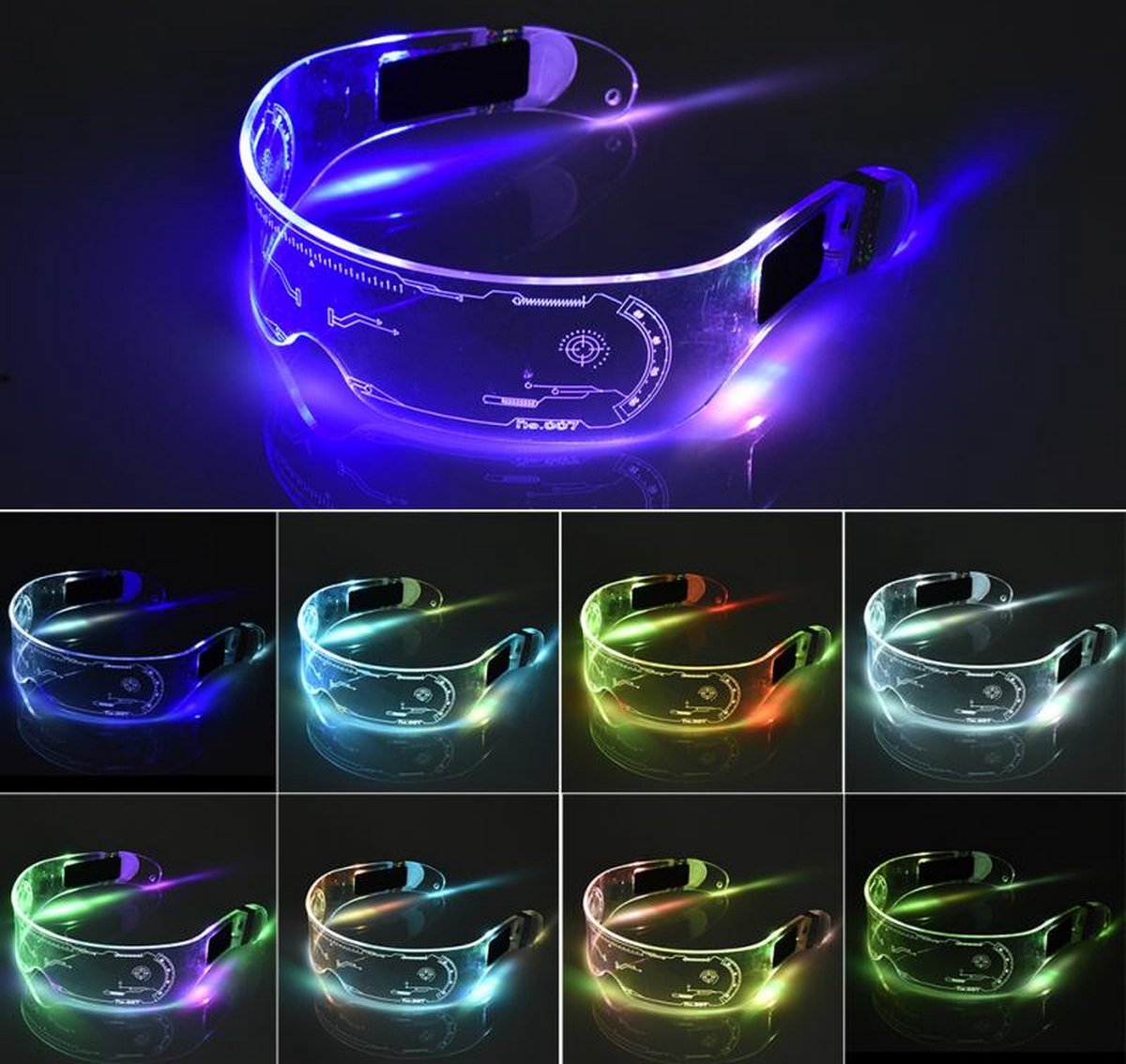 Freaky Glasses® | LED party glasses | Transparant - Afbeelding 2