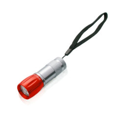 Zaklamp 9 LED aluminium rood/zilver