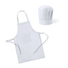 Keukenset schort met koksmuts non-woven wit
