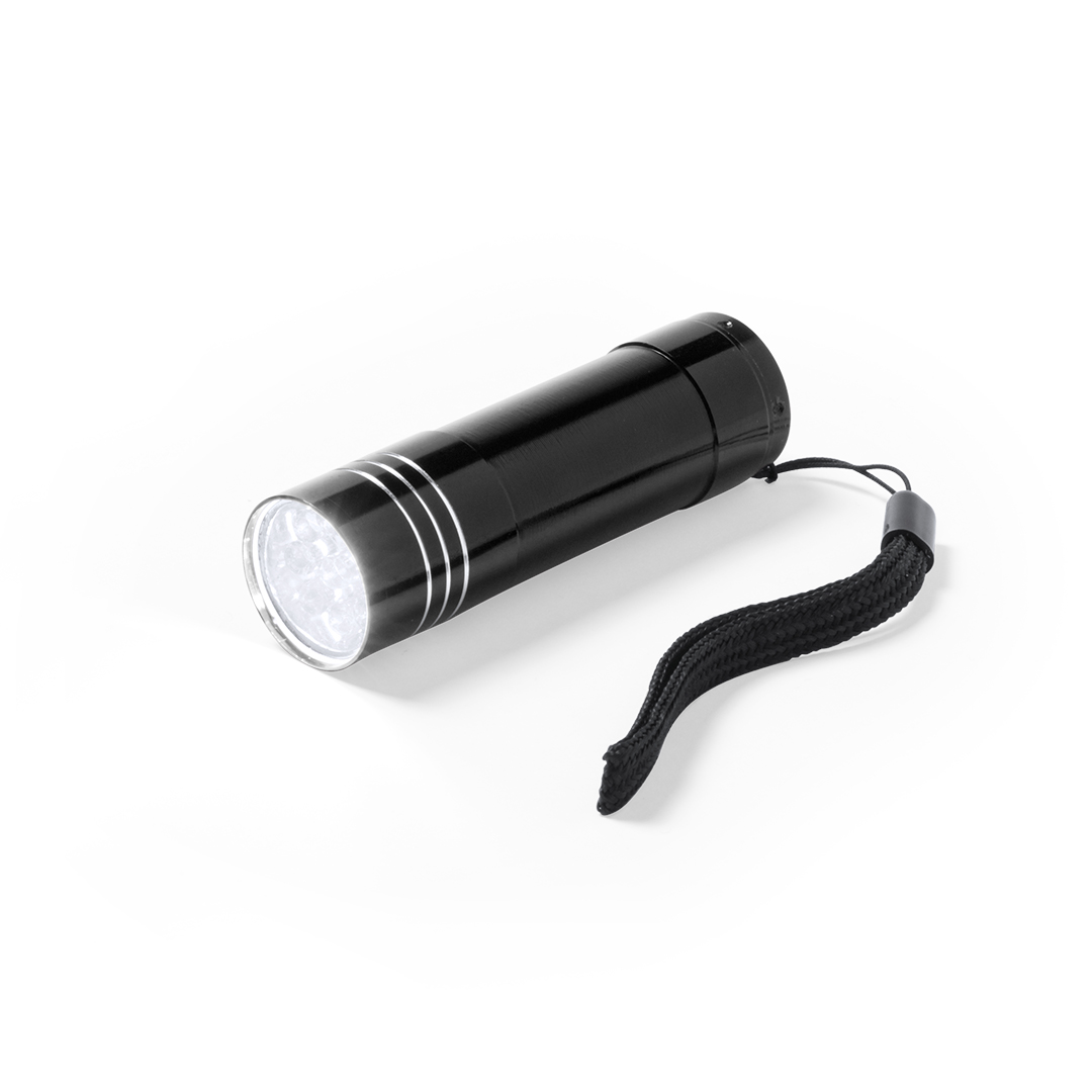 Zaklamp 9 LED aluminium zwart