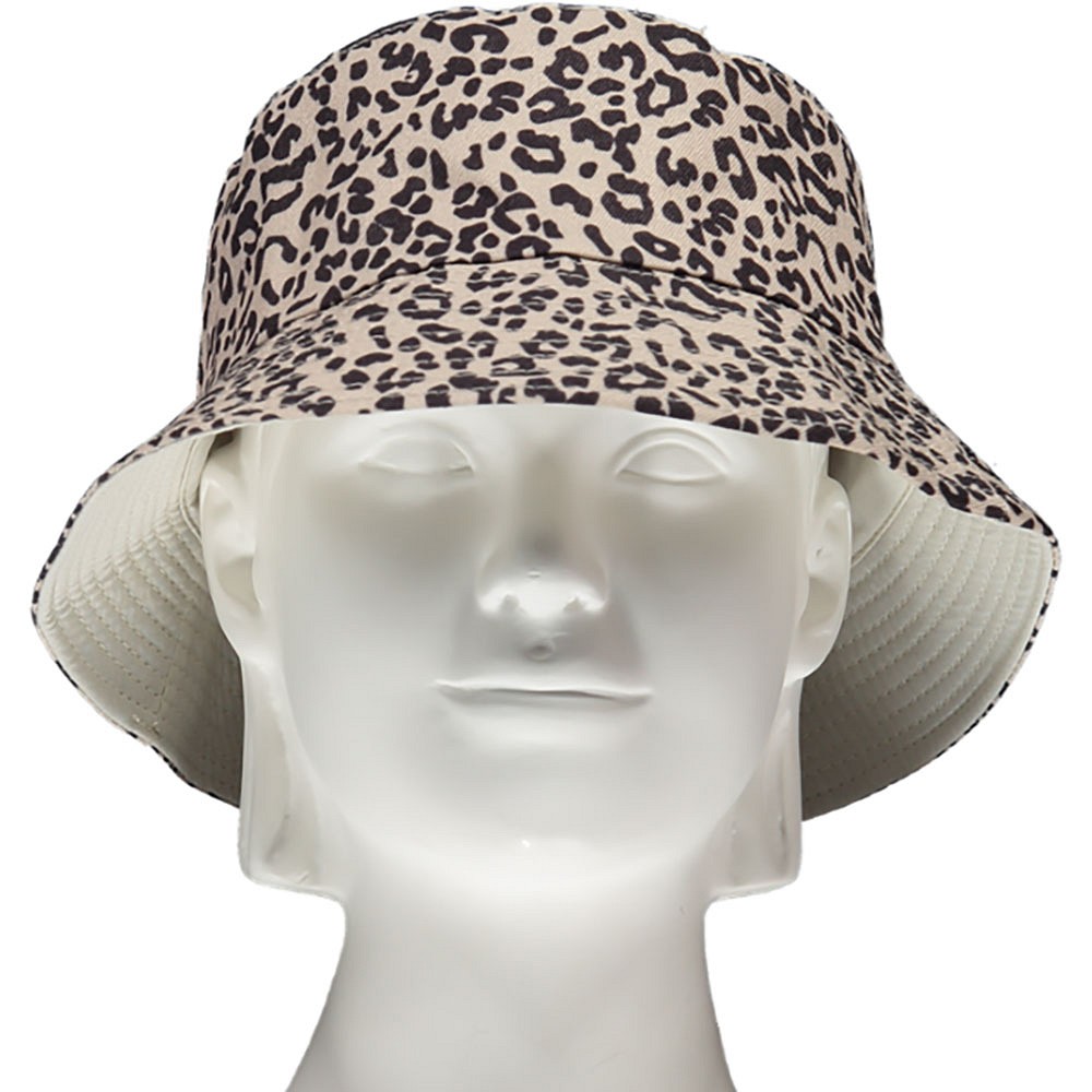 Sarlini Bucket hat voor kinderen panterprint bruin - Afbeelding 3
