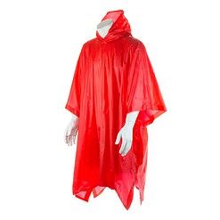 Alternative view of Herbruikbare regenponcho volwassenen rood