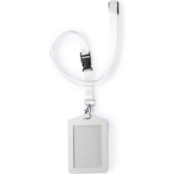 Keycord met badgehouder wit