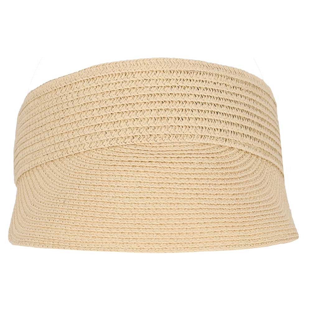 Zonneklep gevlochten papierstro beige - Afbeelding 2