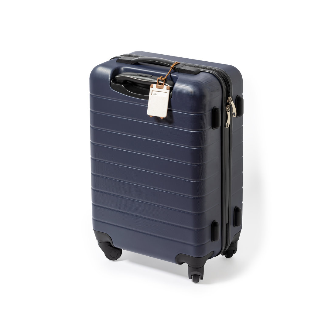 Duurzaam bagagelabel tarwestro bruin/wit - Afbeelding 3