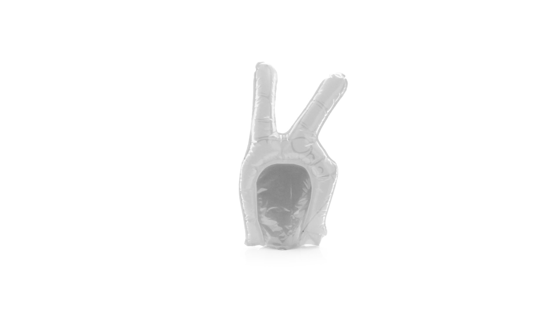 Opblaas hand peace wit - Afbeelding 3
