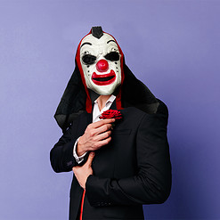 Alternative view of Halloween crazy clown masker