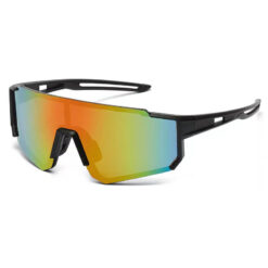 Zwarte sport zonnebril - Blauw/geel glas