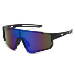 Zwarte sport zonnebril - Blauw/paars glas