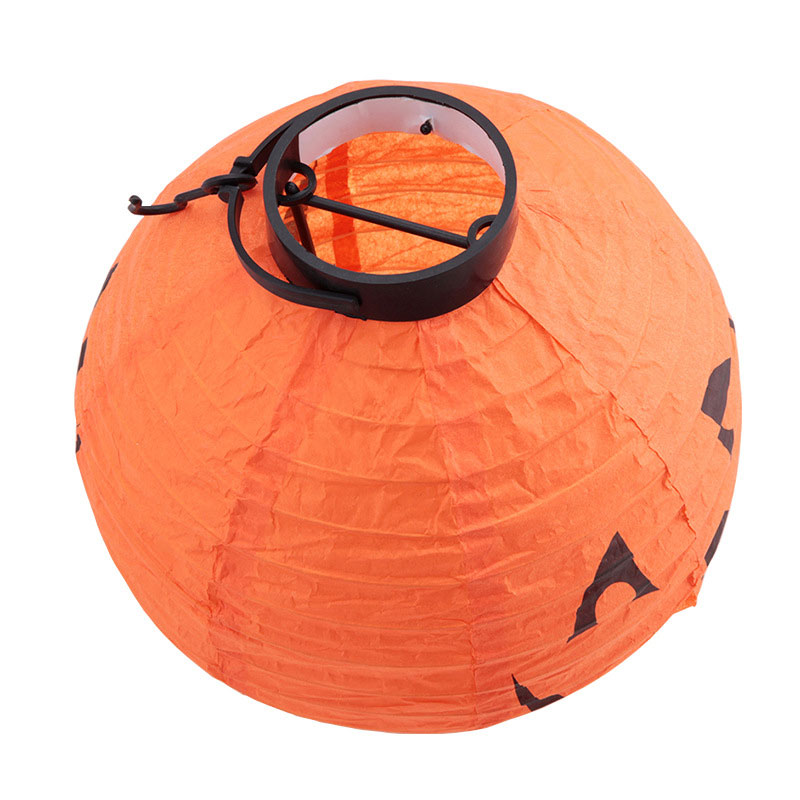 Pompoen lampion 20 cm papier oranje - Afbeelding 3