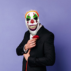 Alternative view of Halloween creepy clown masker