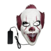 Halloween horrorclown masker met verlichting