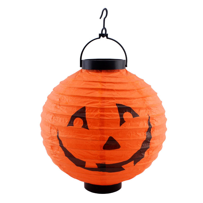 Pompoen lampion 20 cm papier oranje - Afbeelding 2