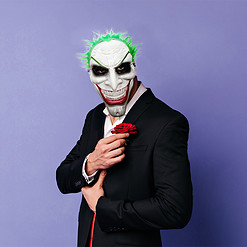 Alternative view of Halloween crazy clown masker