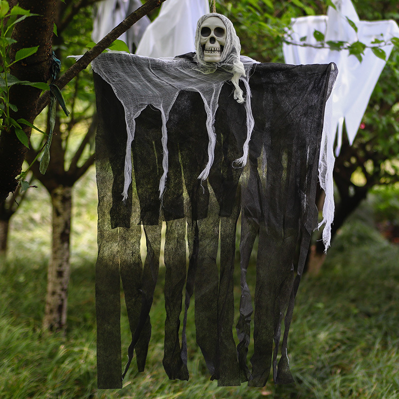 Halloween hangdecoratie geest 85 cm zwart - Afbeelding 2