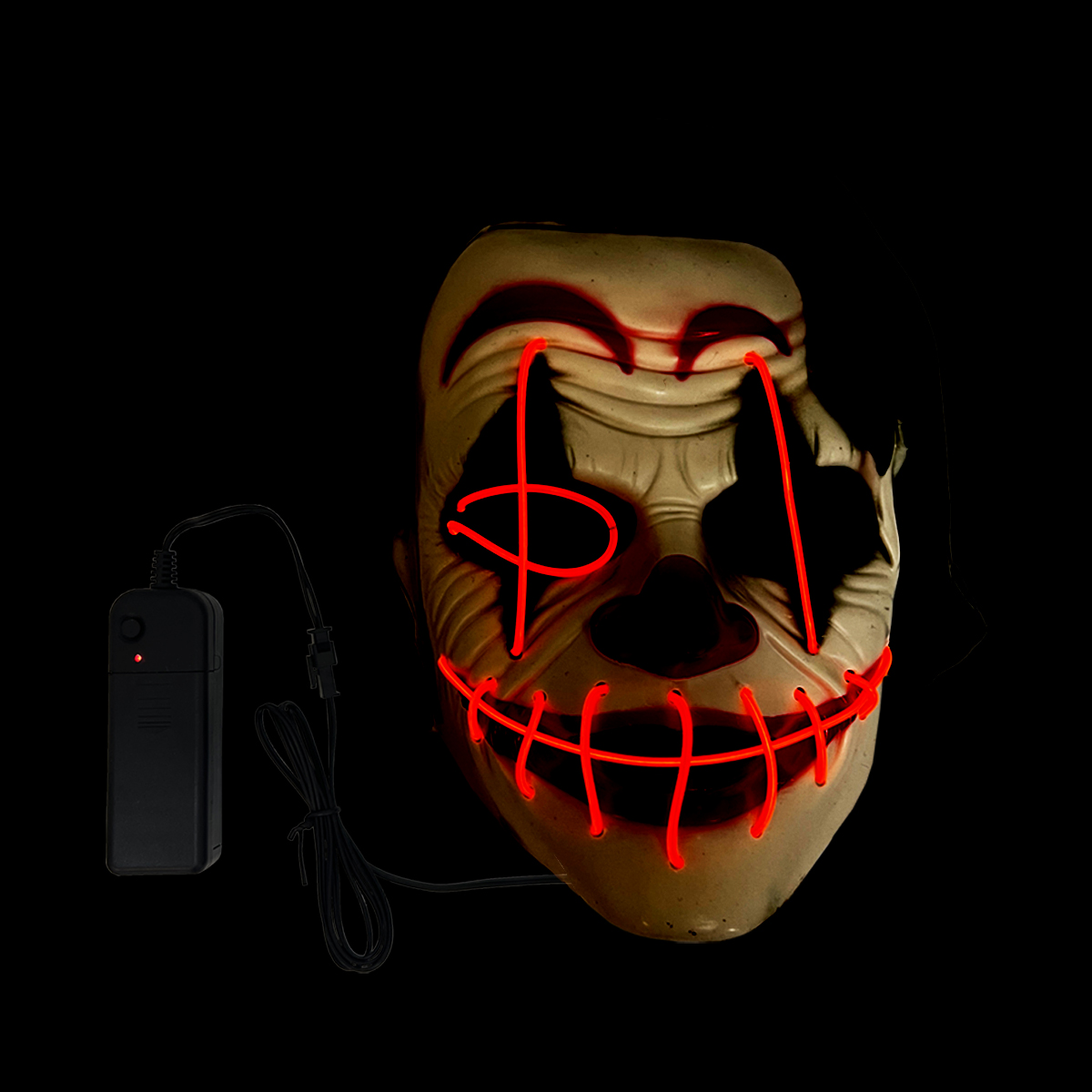 Joker clown masker met verlichting - Afbeelding 2