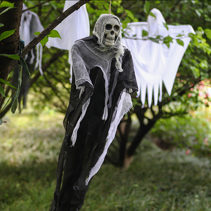 Halloween hangdecoratie geest 85 cm zwart - Afbeelding 3