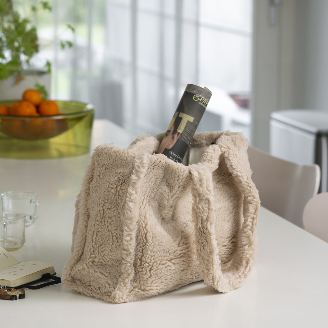 Yucka teddy shopper bag - Beige - Afbeelding 3